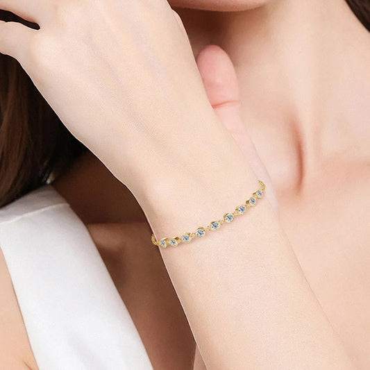 Bracelet Inlaid Moissanite – Argent 925 Plaqué & 0,9 ct Moissanite