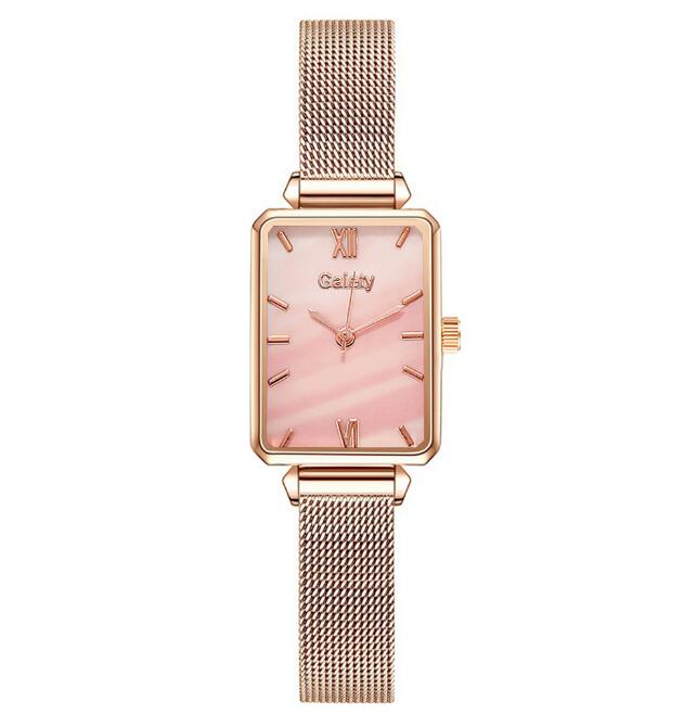 Montre Femme Élégance Romantique – Cadran Étoilé & Bracelet Maille Milanaise