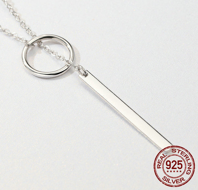 Collier “Épure” – Cercle & Barre en Argent 925 Minimaliste