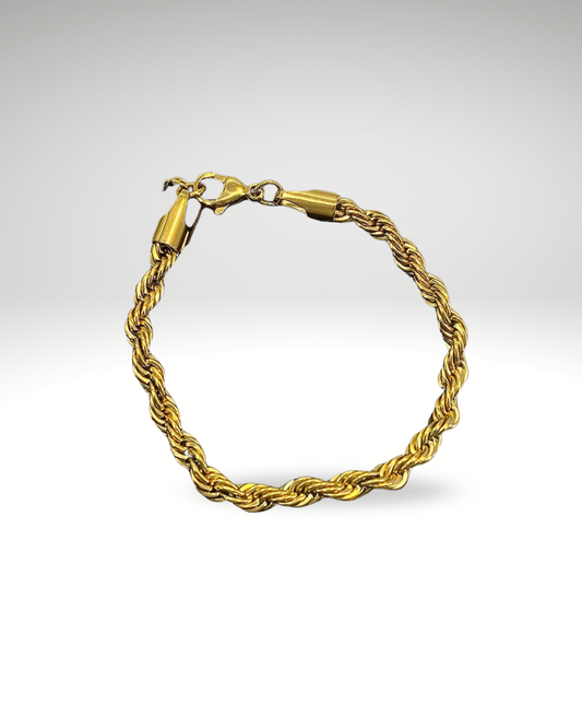 Bracelet Torsadé Doré & Collier  – Style Hip-Hop & Street Chic