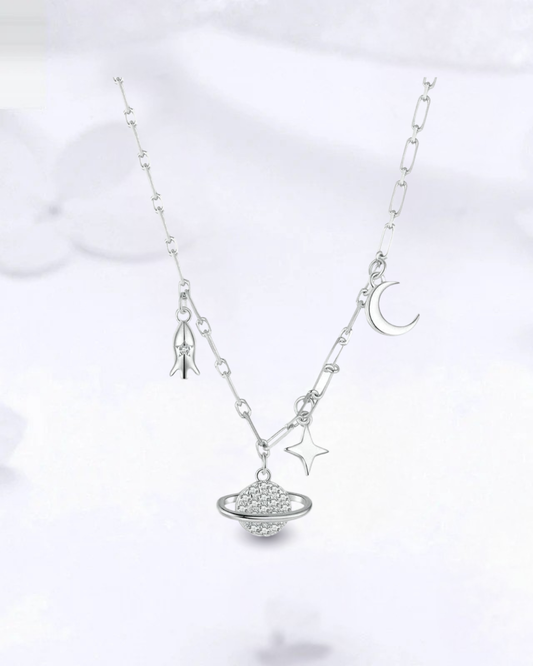 Collier “Ciel étoilé” – Argent 925 & Symboles célestes