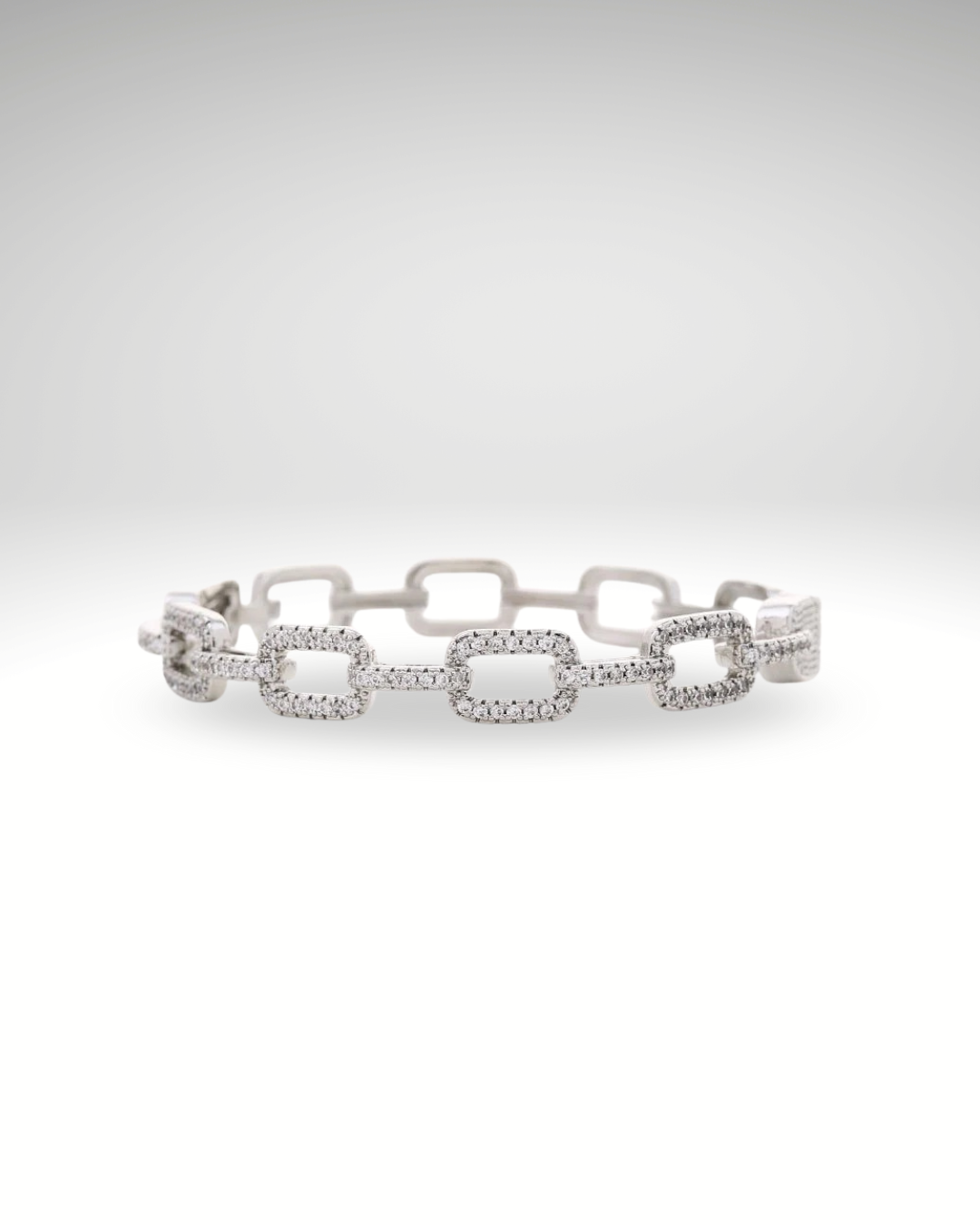 Bracelet Chaîne Rectangulaire – Plaqué Argent & Détails Texturés ✨