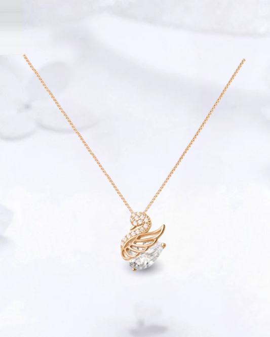 Collier Cygne Élégant – Argent 925 & Zircon Étincelant