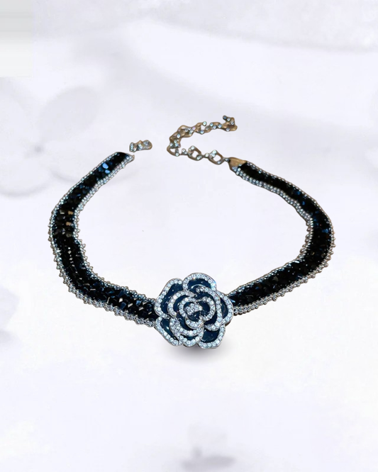 Collier Rose Cristal – “Alloy Crystal Rose Necklace
