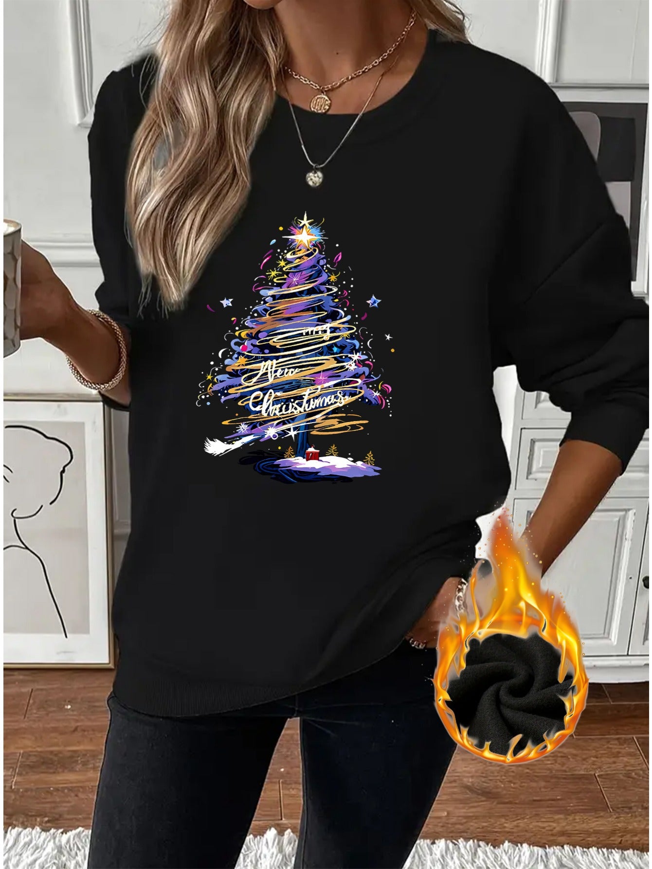 Sweat de Noël Femme – Sapin Festif & Couleurs Vibrantes