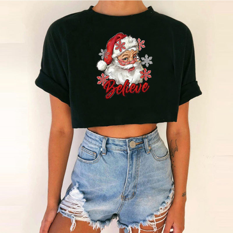 T-shirt Court Crop Top de Noël
