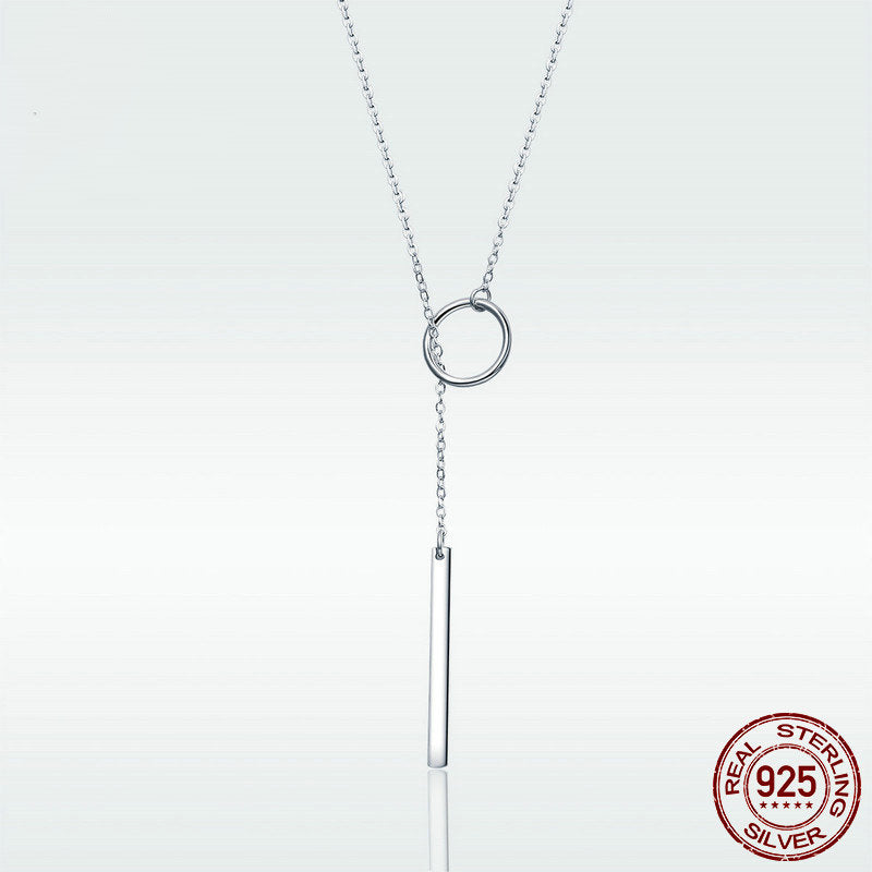 Collier “Épure” – Cercle & Barre en Argent 925 Minimaliste