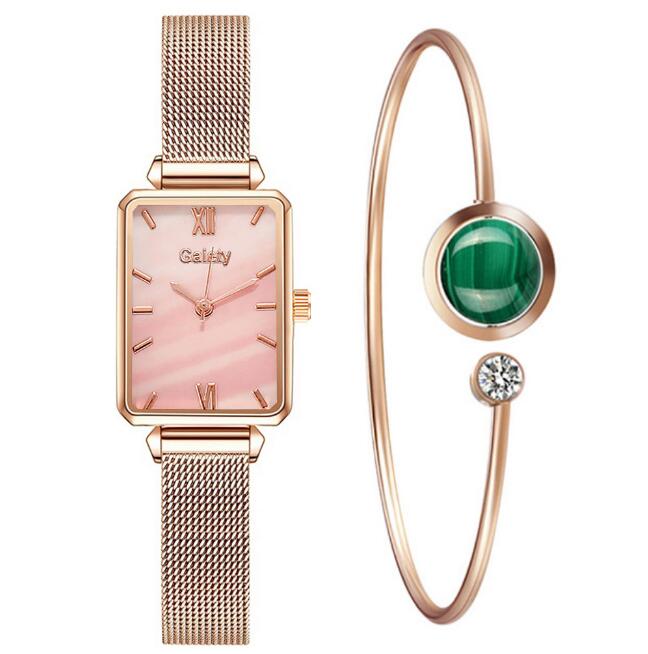Montre Femme Élégance Romantique – Cadran Étoilé & Bracelet Maille Milanaise
