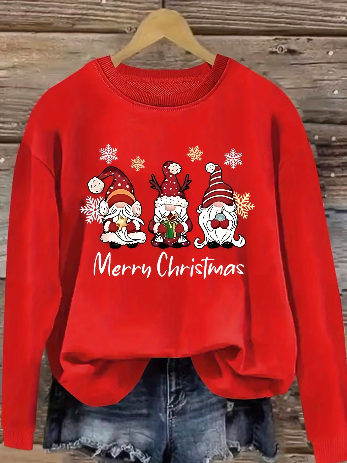 Pull de Noël Rouge “Gnomes Festifs”