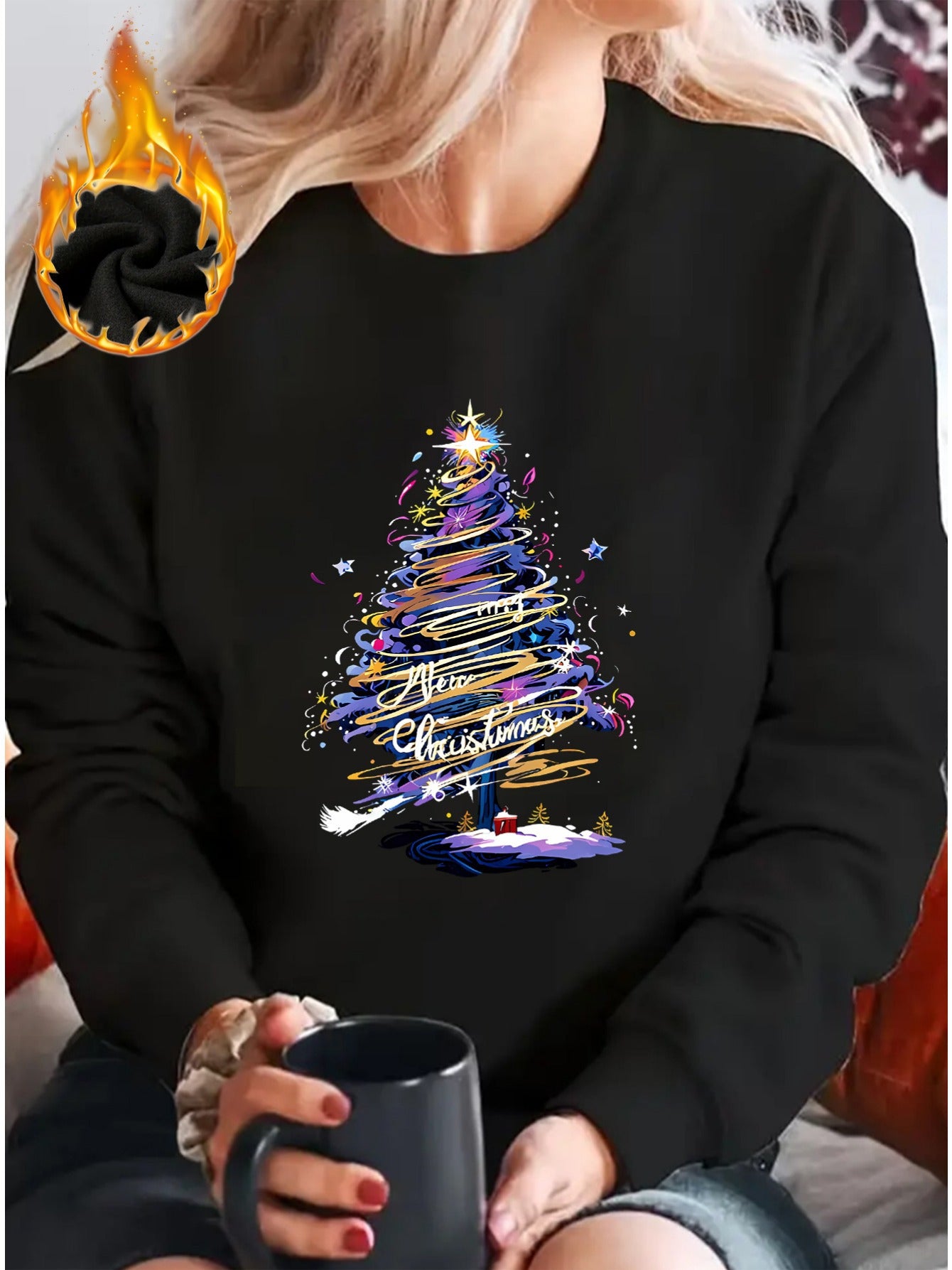 Sweat de Noël Femme – Sapin Festif & Couleurs Vibrantes