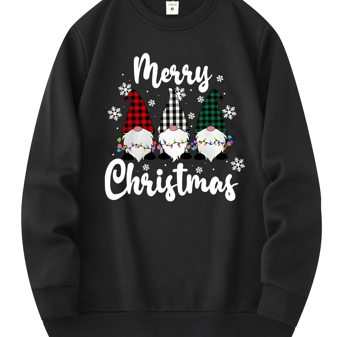 Sweat de Noël Homme  – Motif Gnomes & “Merry Christmas”