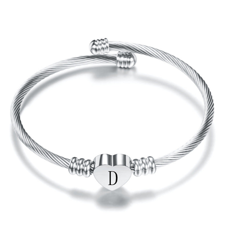Bracelet Initiale – Acier tressé & Lettre personnalisée (A à Z) Un bijou symbolique, fin et tendance