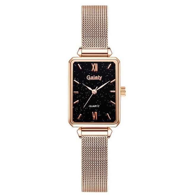 Montre Femme Élégance Romantique – Cadran Étoilé & Bracelet Maille Milanaise