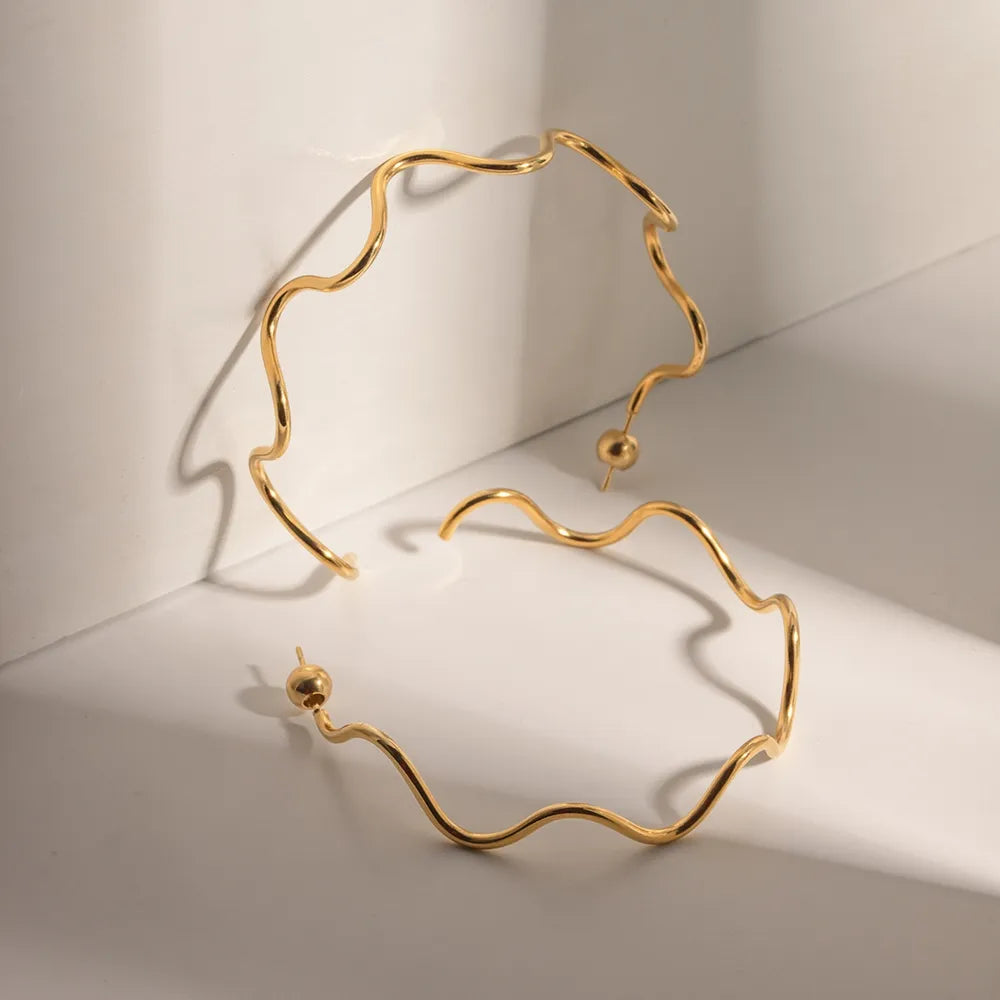 Créoles Dorées Ondulées