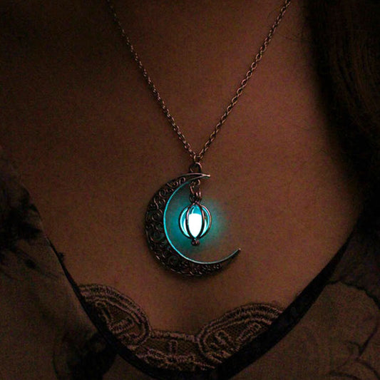 Collier Lune & Pierre Lumineuse