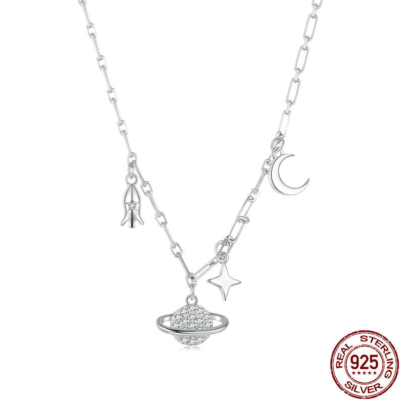 Collier “Ciel étoilé” – Argent 925 & Symboles célestes