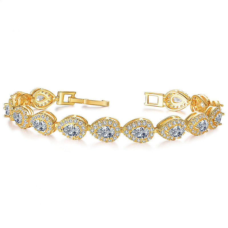 Bracelet Gouttes de Zircon AAA & Plaquage Luxe – Élégance Infinie