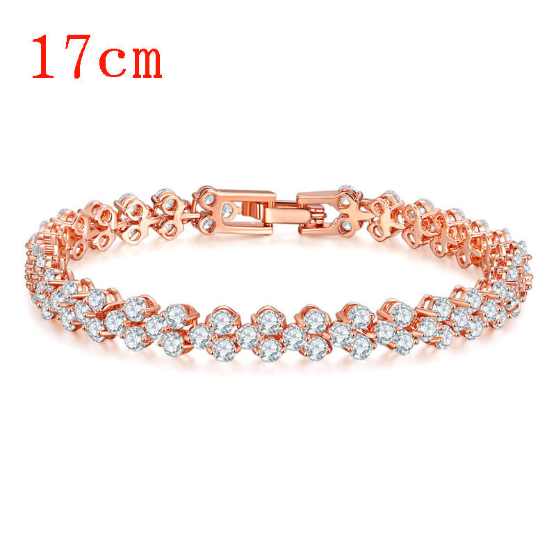 Bracelet Romain Doré – Zircons AAA & Finition Élégante