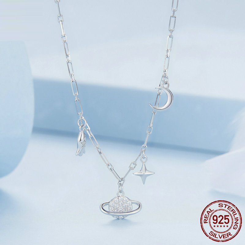 Collier “Ciel étoilé” – Argent 925 & Symboles célestes