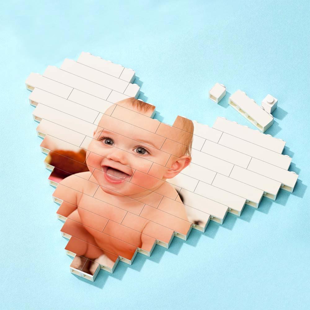 Custom Heart-Shaped Photo Block with Baby's Picture, DIY Gift