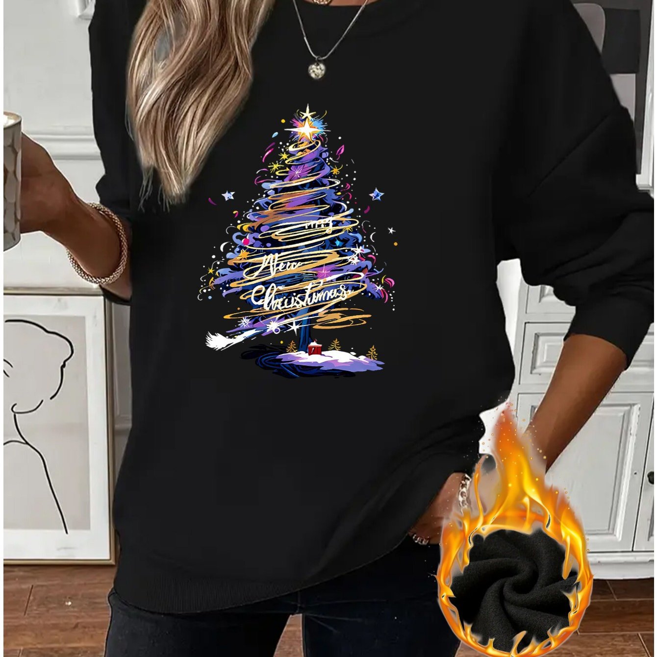 Sweat de Noël Femme – Sapin Festif & Couleurs Vibrantes