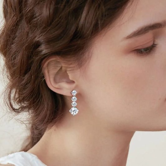 Boucles d’Oreilles Moissanite 4 Carats – Argent 925