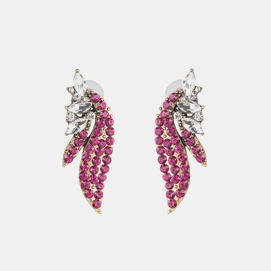 Boucles d’Oreilles Clous Cristal Rose – Effet Pierre de Verre