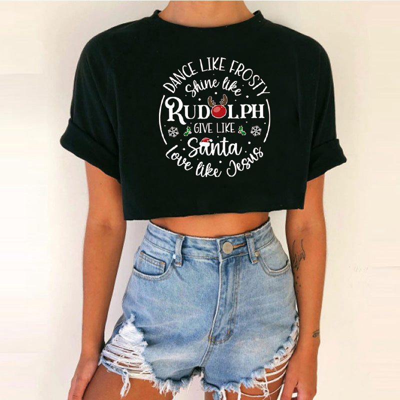T-shirt Court Crop Top de Noël