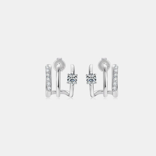 Boucles d’Oreilles en Moissanite – Argent 925 Éclat Pur