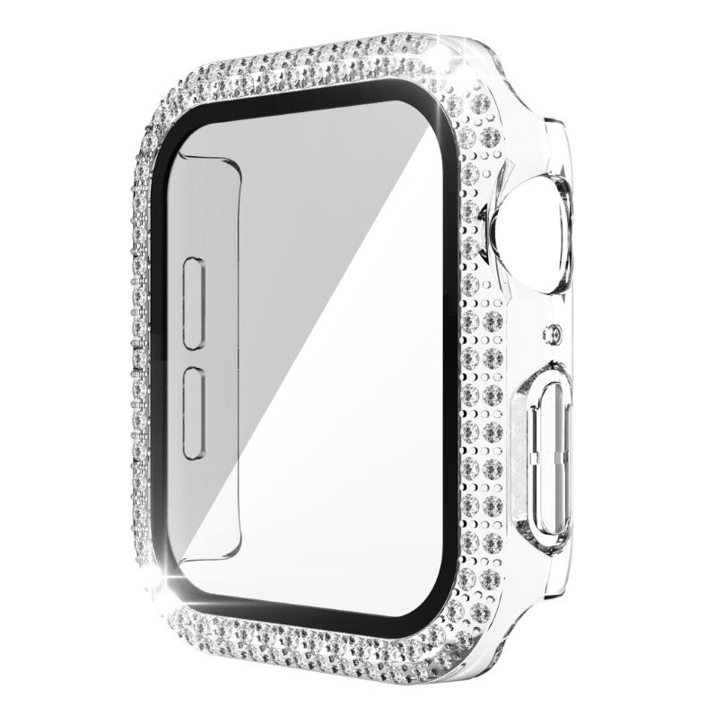 Étui de Protection Apple Watch – Bordure Strass Double Rangée