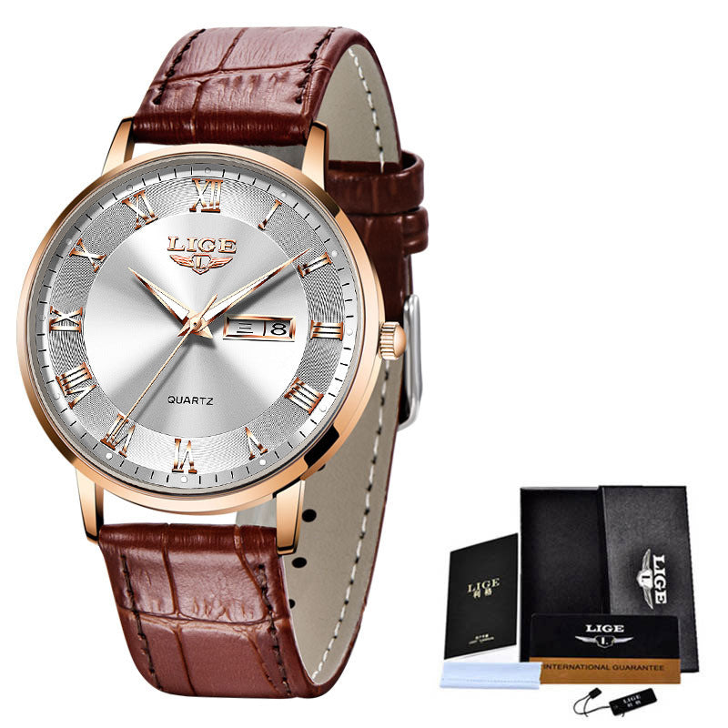 Montre Femme LIGE Ultra Thin – Élégance Fine & Bracelet Maille Milanese