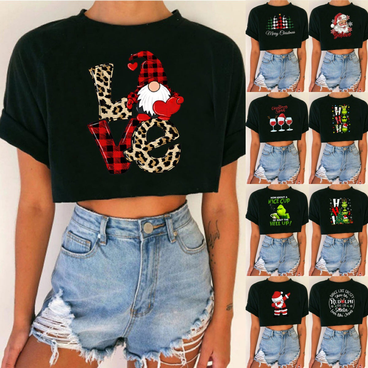 T-shirt Court Crop Top de Noël