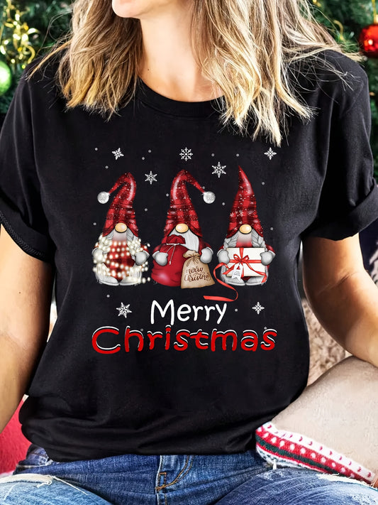 T-shirt de Noël Femme – Gnomes Festifs