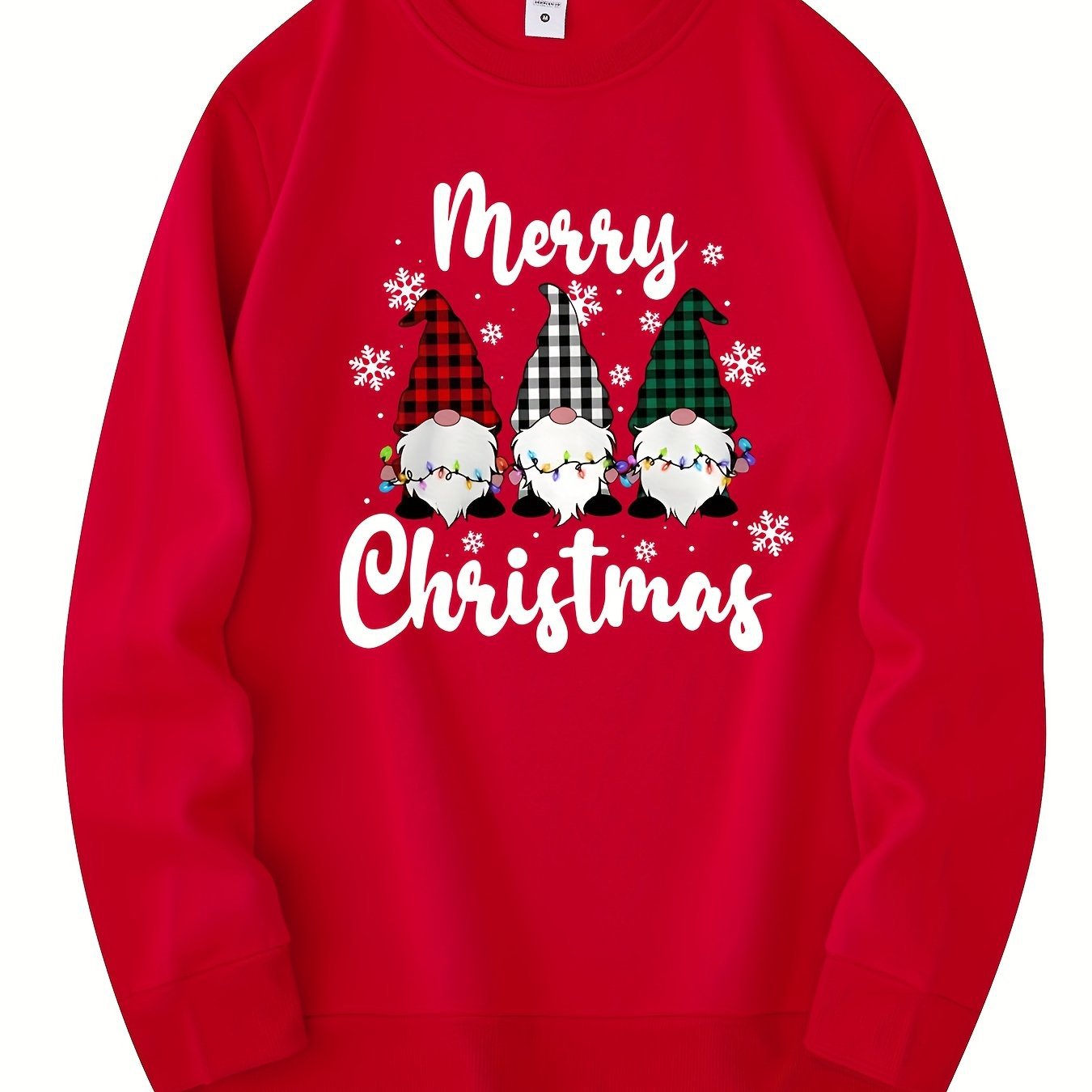 Sweat de Noël Homme  – Motif Gnomes & “Merry Christmas”