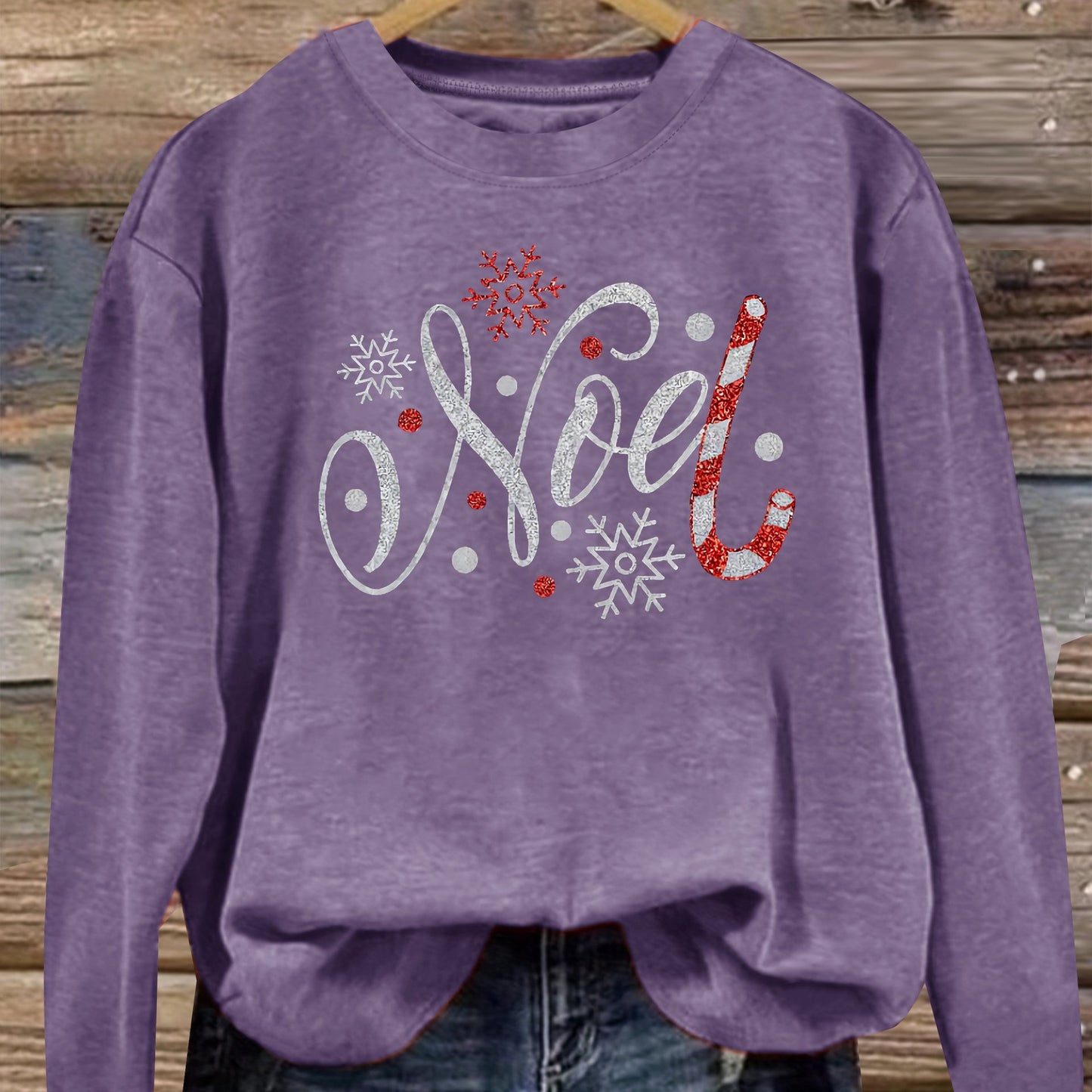 Pull de Noël Vintage pour Femme – Motif Flocons de Neige & Sucreries de Noël