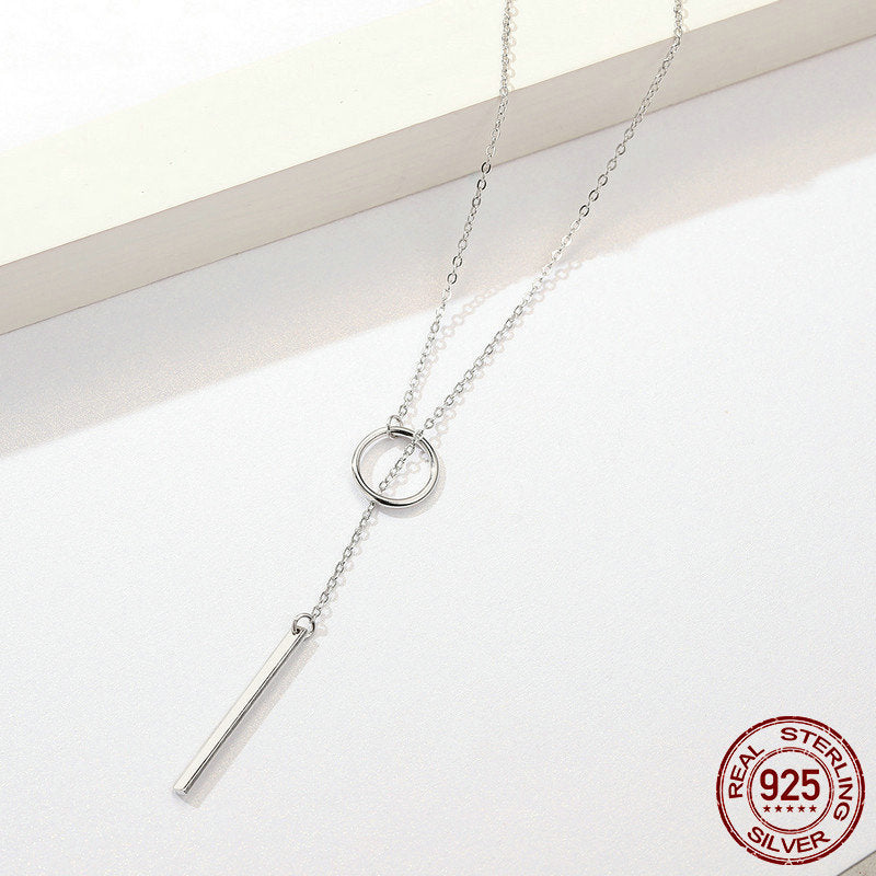 Collier “Épure” – Cercle & Barre en Argent 925 Minimaliste
