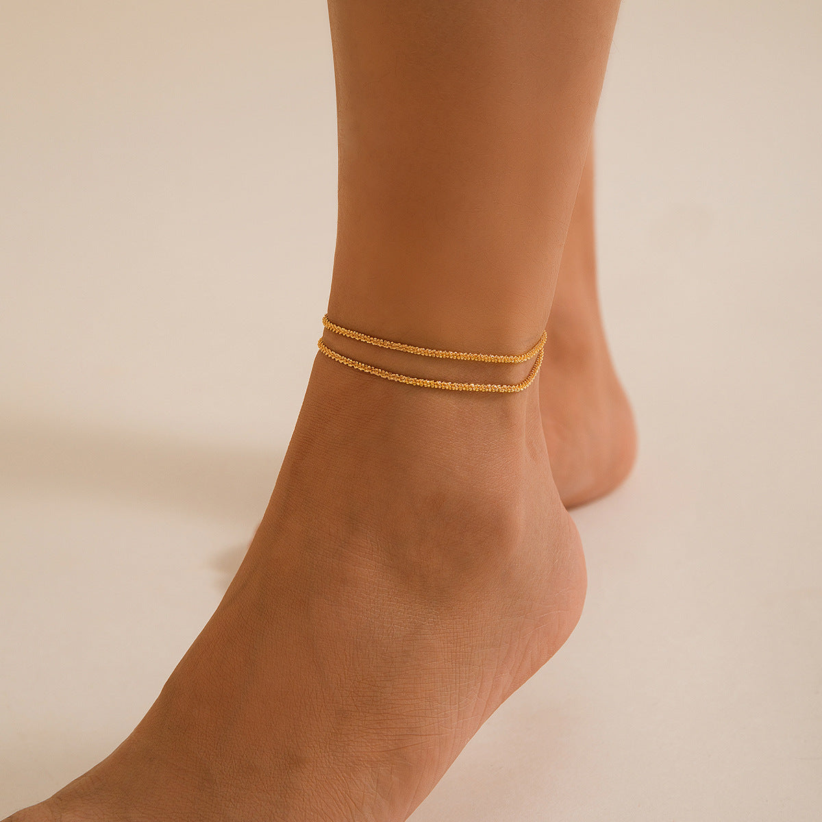 Chaîne de Cheville Double Rang – Étincelant