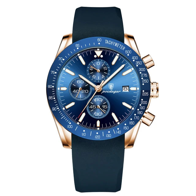 Montre Homme Sport – Multifonction, Étanche & Veilleuse Quartz