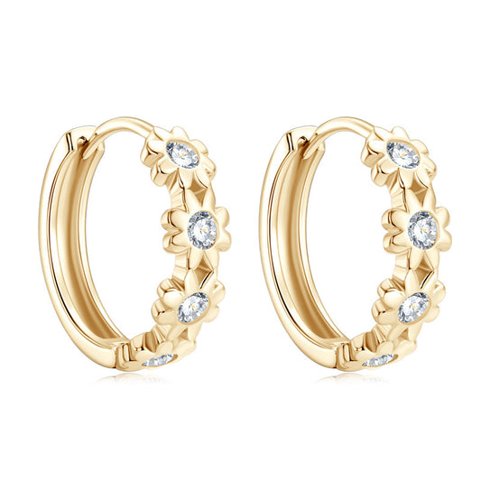 Créoles Fleur Moissanite