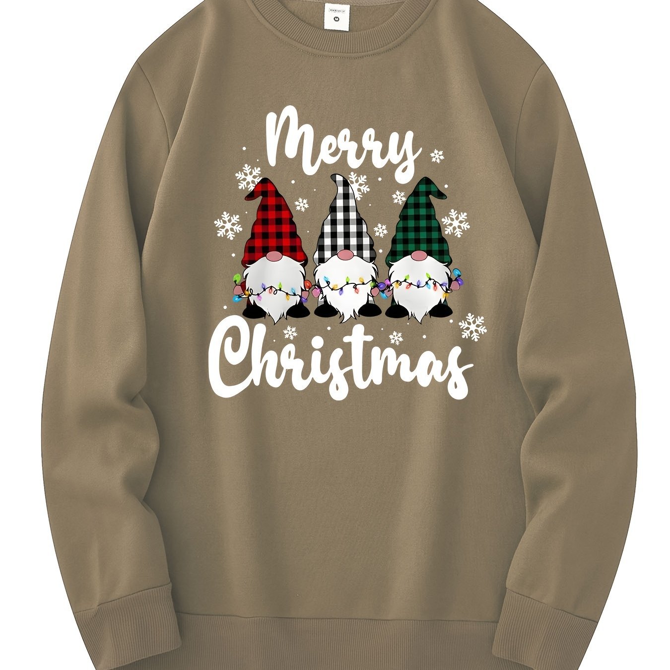 Sweat de Noël Homme  – Motif Gnomes & “Merry Christmas”