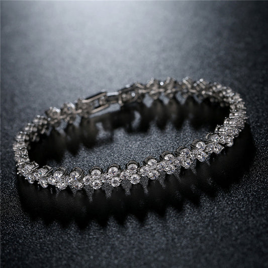 Bracelet Romain Doré – Zircons AAA & Finition Élégante